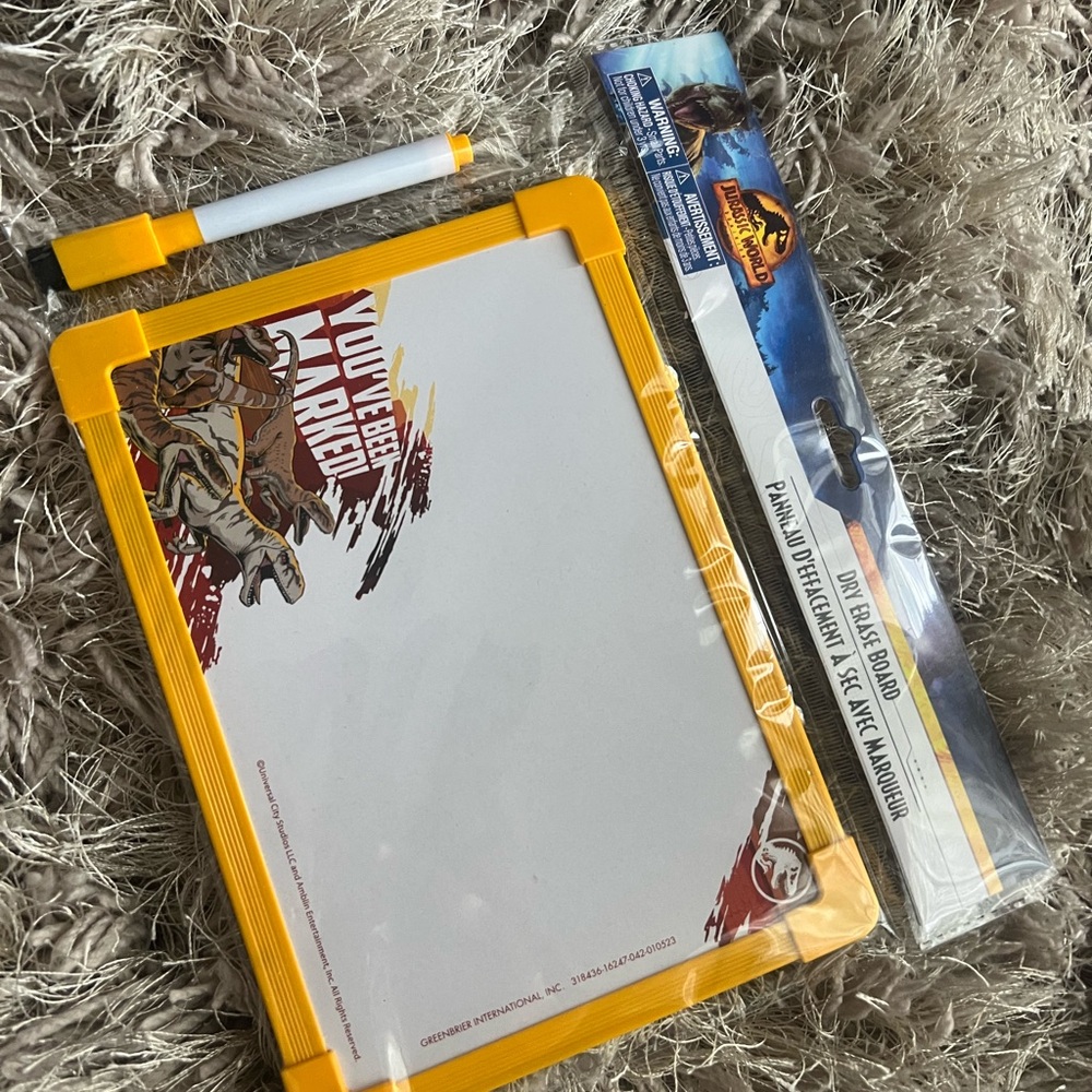 Jurassic park dry erase board for any use .  8x8